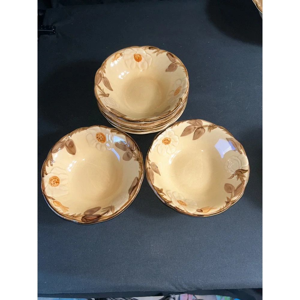 Franciscan cafe Royal‎ Fruit Dessert Bowls Set of 6 Hand Painted Vintage USA